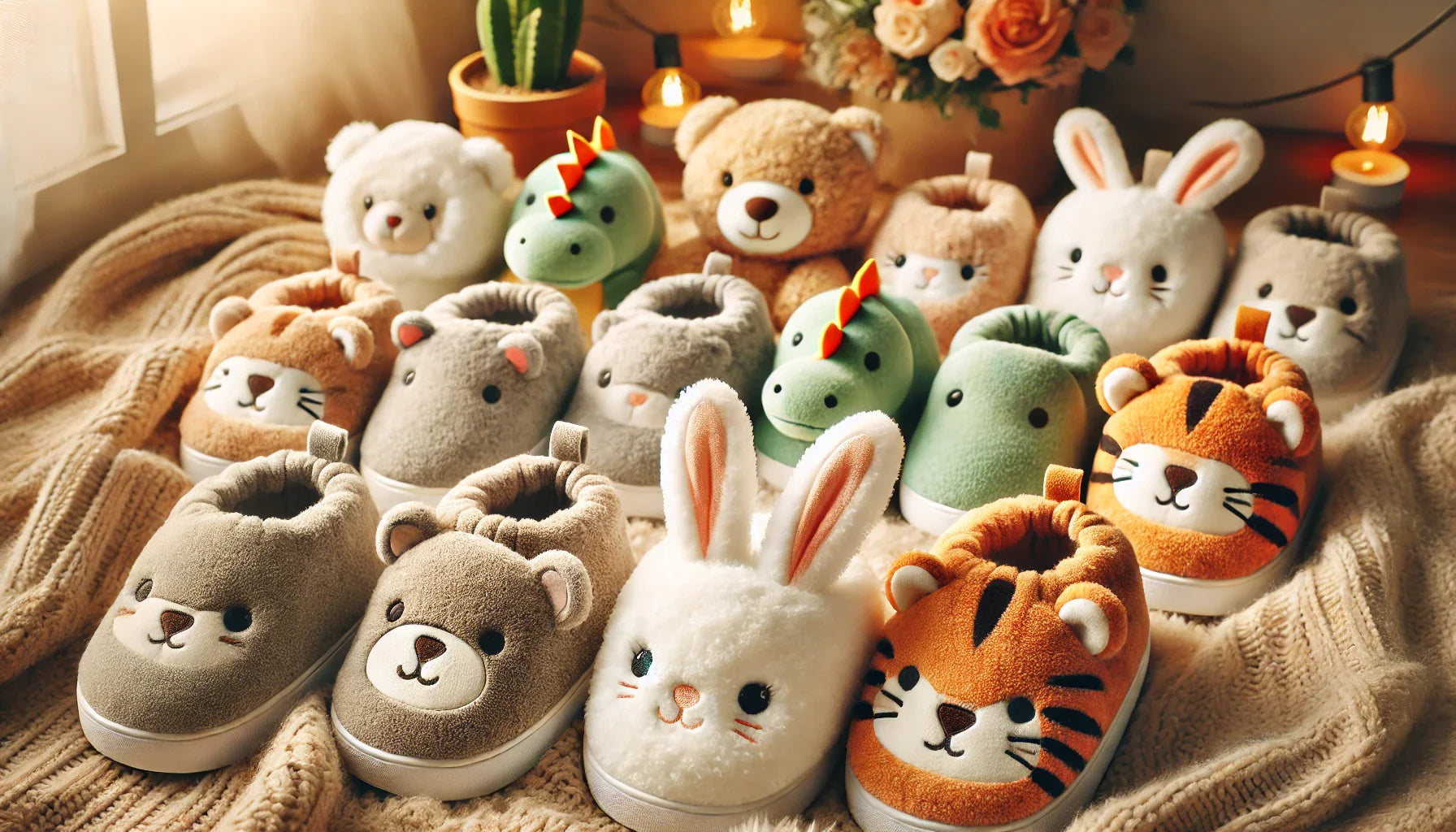 Animal Slippers - Stuffed Plush Toys